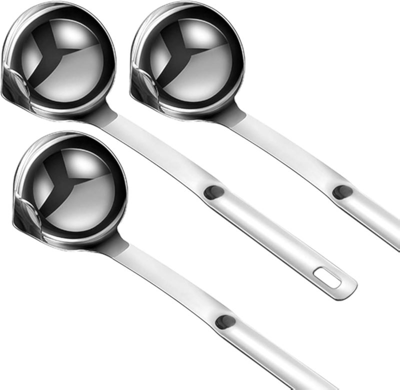 مغرفة شوربة أساسية للطبخ المنزلي: ملعقة فصل الدهون من الفولاذ المقاوم للصدأ بمقبض طويل، أداة مطبخ موثوقة للتخلص من التعب، الآن لديّ الإسراء (3)